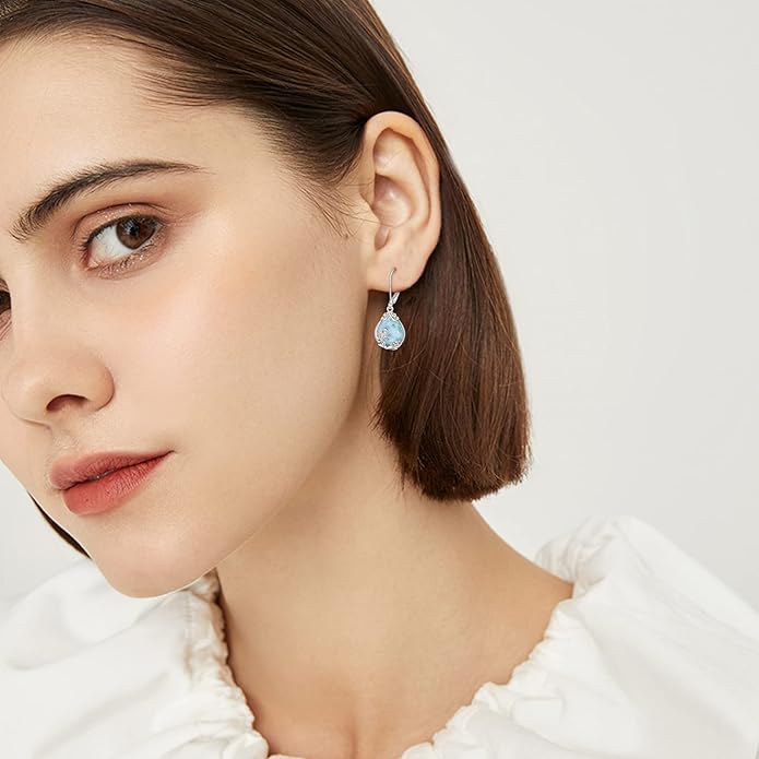 POPLYKE Celtic Filigree Teardrop Drop Dangle Earrings Sterling Silver Leverback Earrings Jewelry for Women