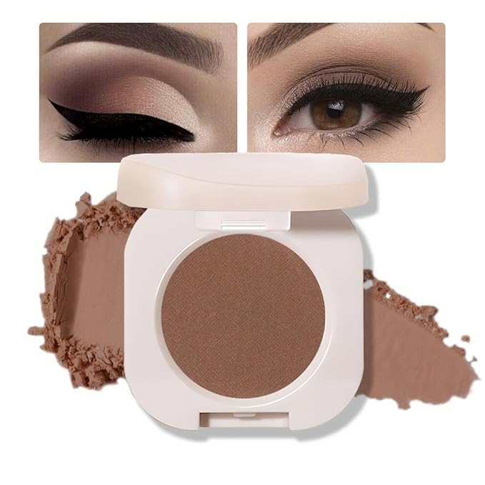 FeiCuiYun Matte Single Eyeshadow Palette Makeup for Green Blue Eyes, Dark Brown Matte Eyeshadow For Women, Holographic Multichrome Cream Iridescent Single Monochrome Eye Shadow Makeup