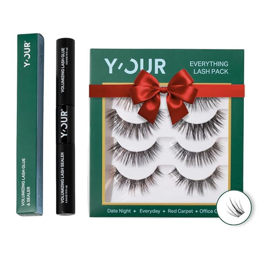 Y’OUR Luxury Lashes Duo | Reusable Lash Cluster with Long-Lasting Lash Glue | Lightweight, Cruelty-Free, Comfortable 4–7 Day Wear | Salon-Quality DIY Lash Extensions at Home for Every Eye Shape