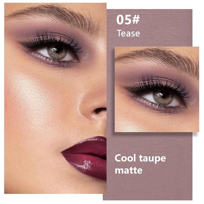 Matte Mauve Taupe Eye Shadow Palette Makeup For Older Women, Matte Single Monochrome Eyeshadow, Mini Single Pressed Pigmented Waterproof Sombras Para Ojos, Vegan, Talc, Paraben&Cruelty Free
