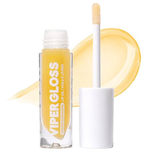 Zizia Viper Gloss – Moisturizing Lip Plumper Gloss with Hyaluronic Acid, Ginger, & Cayenne – Clean, Vegan, & Cruelty-Free Hydrating Lip Oil for a Smooth, Fuller Look, Non-Sticky Finish - 0.14 fl oz