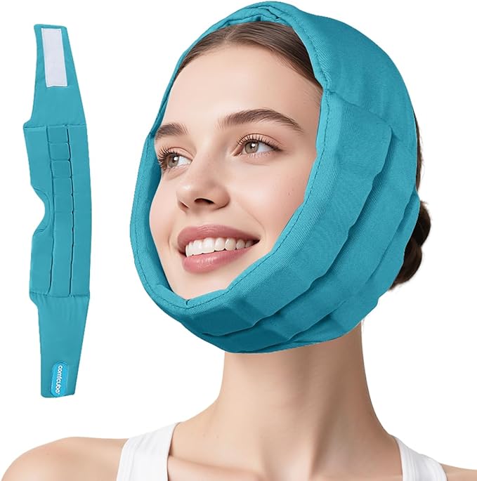 Comfcube Wisdom Teeth Ice Pack Head Wrap, 2 Hours Long Lasting Cold Therapy Flexible Snug Fit Jaw Face Ice Pack for Oral Surgery, TMJ, Teeth Removed Pain, Cosmetic Injection, Swelling