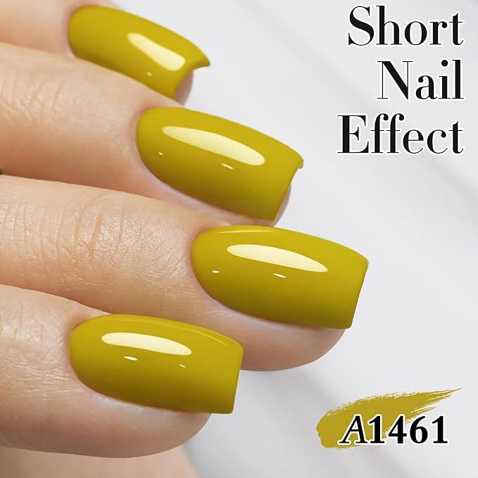 Double Rhythm Gel Polish 15ML Jelly Sheer Pastel Light Milky Color Pearl White Bottle 1 PC 0.5 OZ Full Size Nail Art Salon at Home (Avocado Green-D1461)