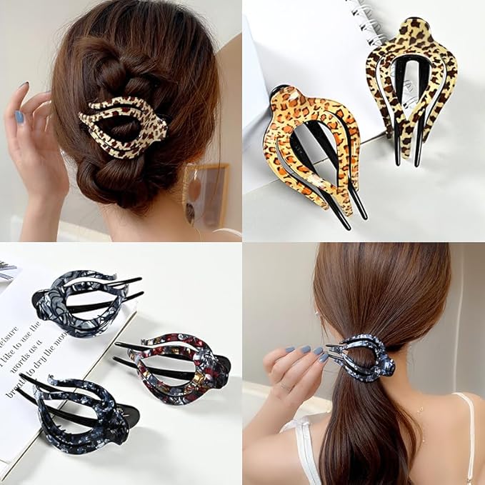 SPEVERT 3.5" Big Heart-Shaped Claw Clips for Women Stylish Curved Duckbill Hair Clips Non-Slip for Secure Alligator Clips (Blue)