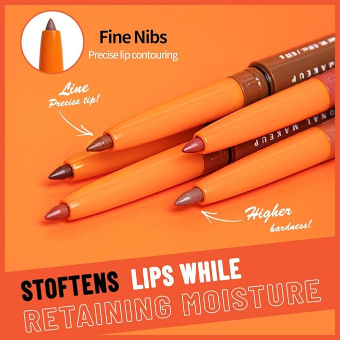 Matte Lip Liner Pencil for Shaping Lips, Retractable Creamy Brown Crayon LipLiner Pencil, Long Lasting Waterproof Lipstick Lip Liner Makeup, Vegan Beauty 09#