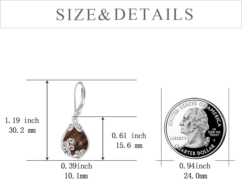 POPLYKE Celtic Filigree Teardrop Drop Dangle Earrings Sterling Silver Leverback Earrings Jewelry for Women