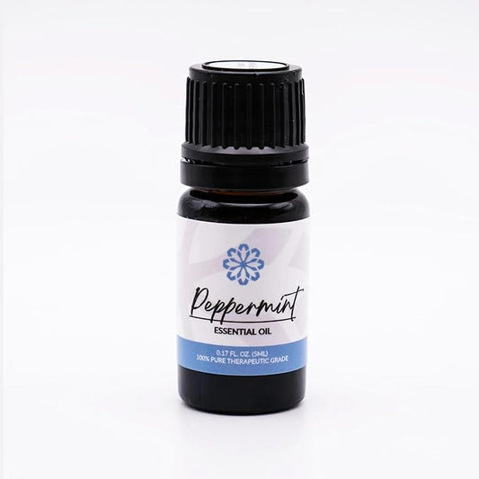 Essence Peppermint Essential Oil – 100% Pure & Therapeutic Grade – Perfect for Aromatherapy, Diffusers & Recharging Essence Nasal Diffuser Rings – Natural Stress & Mood Support (5mL)