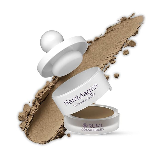 Rumi Cosmetiques HairMagic+ Root Touch Up Powder for Mature Women – Instant Gray Hair Coverage & Hairline Filler – Water-Resistant, Natural Finish, with Argan Oil & Vitamin E (Natural Blonde)