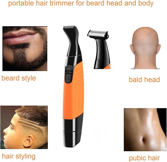 VSTSERIES Men Pubic Hair Trimmer,Male Intimate Part Clipper,Wet Dry Groin Razor,Electric Body Hair Removal,Face Beard and Mustache Style Shaver,Portable Bald Detail Head Shaver,Man Grooming Kit