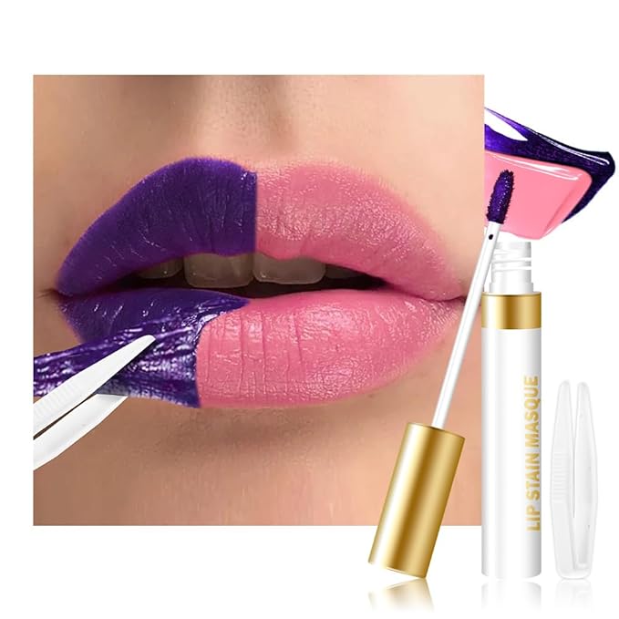 evpct Light Rose Peel Off Lip Stain Tints with Tweezer, Matte Lipstick Lip Stain Gloss Long Lasting Waterproof for Women, Non-stick Cup Lipstick Peel Off High Pigmented 24 Hrs Original Lips Stains, 05