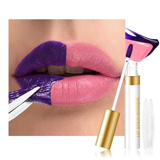 evpct Light Rose Peel Off Lip Stain Tints with Tweezer, Matte Lipstick Lip Stain Gloss Long Lasting Waterproof for Women, Non-stick Cup Lipstick Peel Off High Pigmented 24 Hrs Original Lips Stains, 05