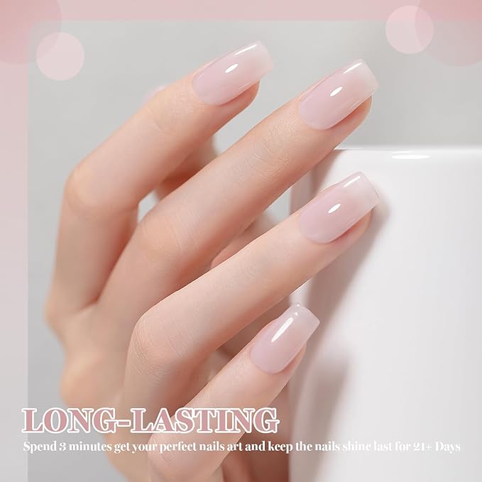 RARJSM Nude Gray Pale Pink Gel Nail Polish Neutral Skin Tone Sheer Jelly Gelpolish 1PC 15ml Single Bottle Creamy Transparent Natural Nudegel Polish Soak off Cured for Home Salon French Manicure