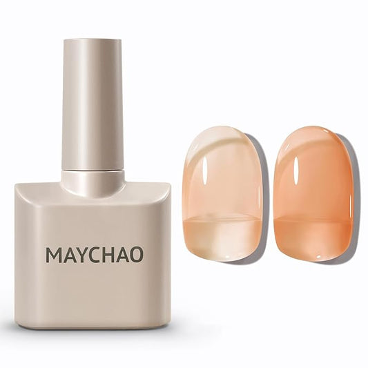 MAYCHAO Jelly Gel Nail Polish -15ML Glaze Jelly Gel Polish Soak Off UV LED Sheer Lucite Nail Polish for DIY Manicure Home Salon Nail Art, 0.5 OZ