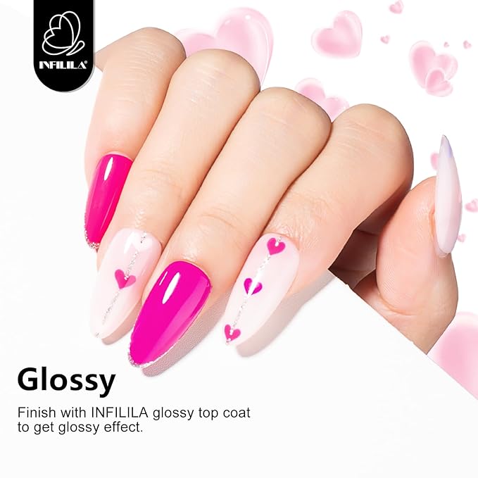 NXJ INFILILA Purple Gel Nail Polish, 15ml Light Purple UV LED Gel Polish One-Stroke Coloring, Hema Free Lavender Color High Gloss Soak Off UV Manicure Salon DIY for Girls SX0127