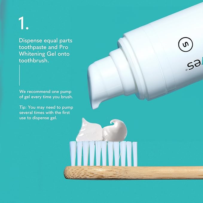 Smileactives Teeth Whitening Gel for Toothpaste with Clinical-Grade Hydrogen Peroxide, Tooth Stain Remover for White Teeth, Dentist Quality Pro Whitening Gel to Remove Stains, 90 Day, 3.8 oz Bottle