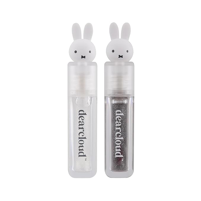 dearcloud Miffy Lip Serum Jelly Duo - Hydrating Lip Gloss for Women with Hyaluronic Acid, Rosehip & Jojoba Seed Oils- Korean Skin Care pH Color Changing Lip Gloss Set