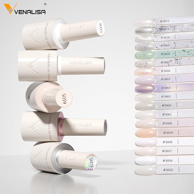 VENALISA Light Pink Gel Nail Polish, 1Pcs Nude Pink Gel Polish Color High Gloss Soak Off U V Nail Manicure Salon DIY