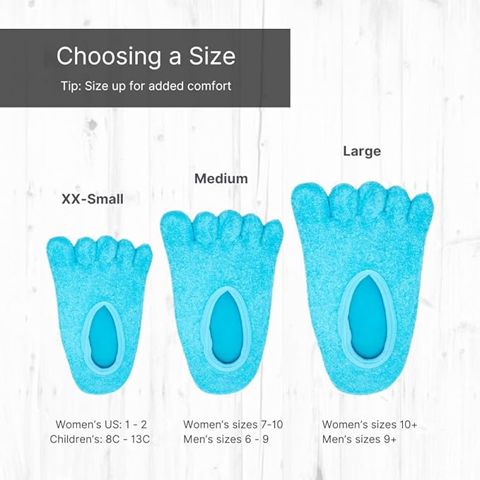 NatraCure 5-Toe Gel Lined Foot Moisturizing Socks – Aloe & Shea Infused Fuzzy Hydrating Socks for Women & Men - Soft Feet Moisturizer Spa & Pedicure Socks for Dry Cracked Heels, Calluses - Medium