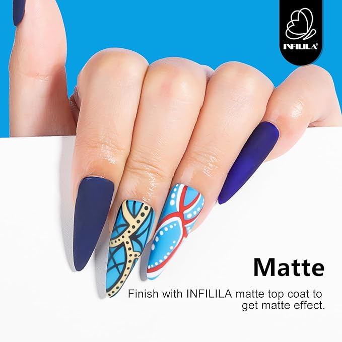 NXJ INFILILA Blue Gel Nail Polish, 15ml 0.51oz One-Stroke Coloring Light Blue UV LED Nail Polish, Hema Free Color Gift for Women Art Manicure Salon DIY Design Decoration at Home SQ211