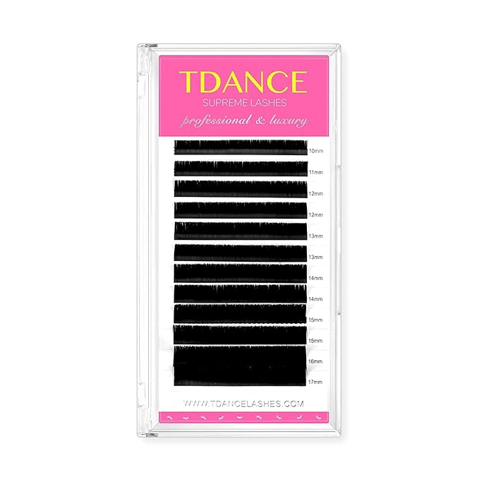 TDANCE Lash Extension Matte Black Eyelash Extension C CC D DD J B L Curl Volume & Classic Lash Extensions 0.03-0.18mm Thickness Professional Salon Use(0.05-D,10-17 mm)