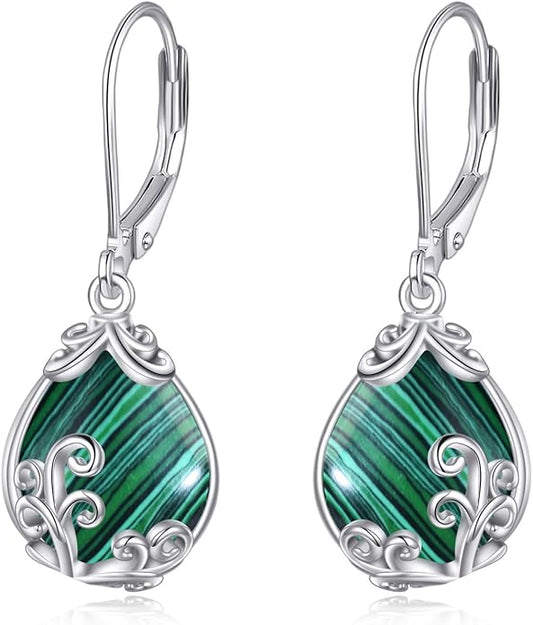 POPLYKE Celtic Filigree Teardrop Drop Dangle Earrings Sterling Silver Leverback Earrings Jewelry for Women