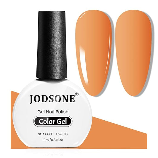 JODSONE Pale Orange Gel Nail Polish 10ml Soak Off LED Gel Polish Medium Orange Nail Color Salon Vegan & Cruelty-Free Quality Long-Lasting Need U V Lamp Curing