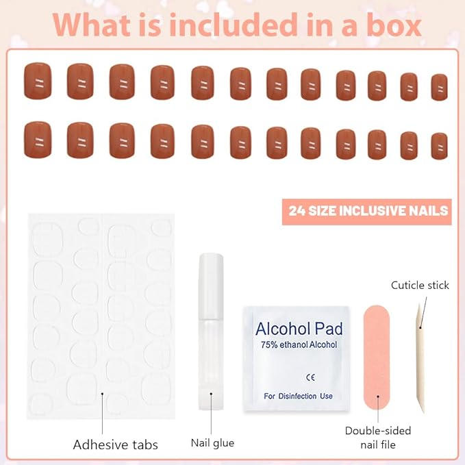 XZMeiLun 24Pcs Gold Holographic Acrylic Press on Nails Short Almond - Reusable Fake Nails with Nail Glue Kit, Long Lasting Chameleon Static Nails for Women Daily Wear & Parties (Glossy Laser Design)