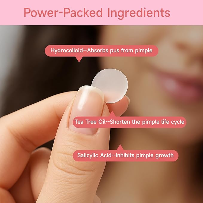 AUSLKA Pimple Patch Bulk, 720 Pimple Patches for Face, Hydrocolloid Spot Patch Stickers for Zits& Blemishes, Suitable for Body, Cheek, Forehead, Chin and Back (8mm, 10mm,12mm)