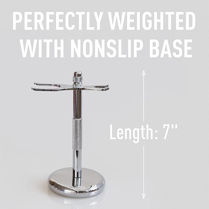 BEVEL Men's Starter Kit: Safety Razor, Shaving Brush, Stand, Cream, Oil, Balm & 20 Blades