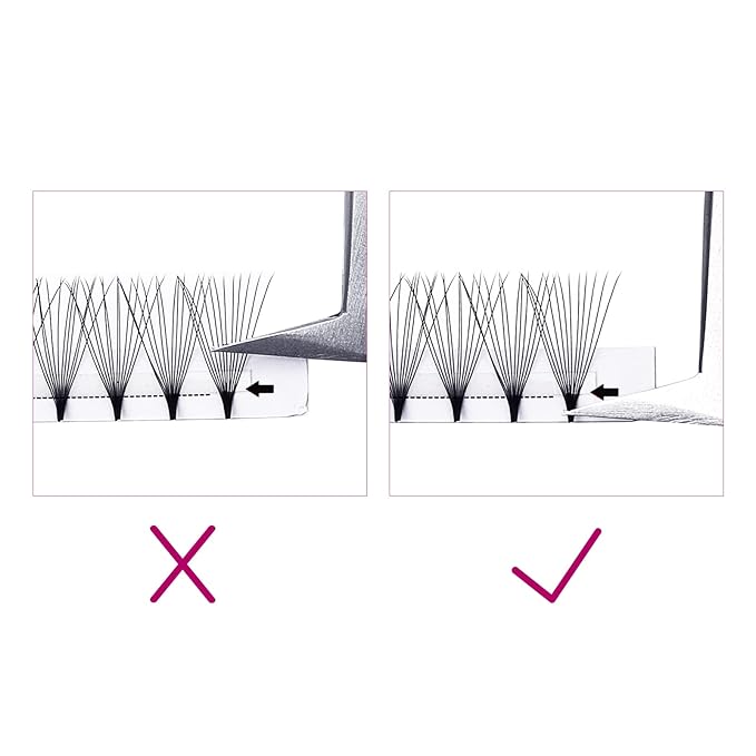 Volume Lash Extensions 0.07 D Curl 12D Premade Fans Eyelash Extensions 11mm Premade Lash Fans Pointed Base Middle Stem Premade Lash Extensions Fans Russian Volume Lash (12D-0.07D, 11mm)