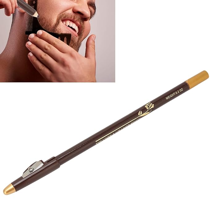 Beard Pencil Filler - Professional Beard Care Kit with Shaping Tool for Styling and Liner (Dark Brown)