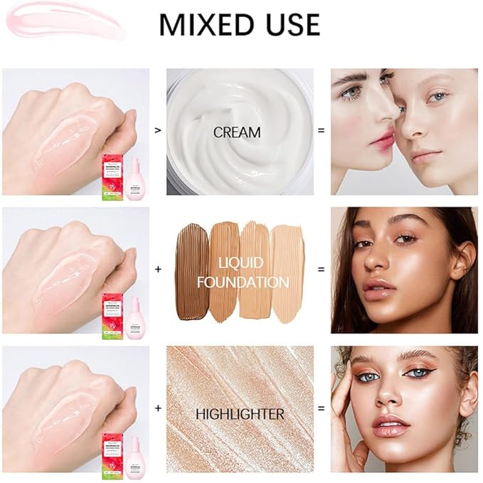 Watermelon Niacinamide Moisturize Serum for Face Skin Care, Hydrating & Brighten with Hyaluronic Acid, Glycerin and Vitamin E, Lightweight Facial Serum & Priming Liquid Highlighter(75ml)