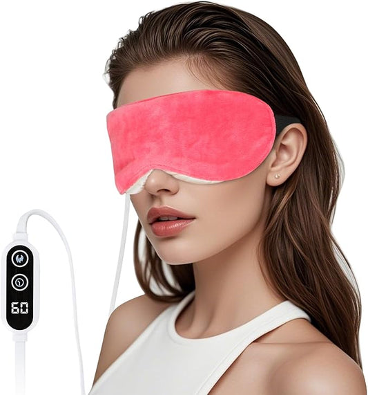 Aurya Heated Eye Mask for Dry Eyes, Warm Eye Compress Mask with Temp & Timer Setting, Eye Heating Pad for Blepharitis, MGD, Migraine, Stye, Chalazion Alleviation, Medium (8.85×3.35 in)