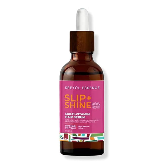 Kreyol Essence - 2 Oz Protect + Shine Hair Serum, Lightweight Moringa Oil Treatment, Multivitamin Hair Serum, Haitian Black Castor Oil, Grape Seed, Squalane and Argan Oil