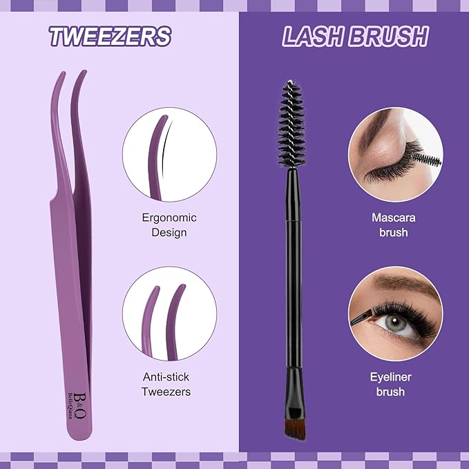 B&Q Manga Lash Clusters Kit with Spikes 10-18mm Mixed Fluffy Eyelash Clusters 120pcs Easily Achieve Salon-quality Volume Lash Extension Results Perfect for Beginners to DIY at Home(KIT-SalonSpike 02)