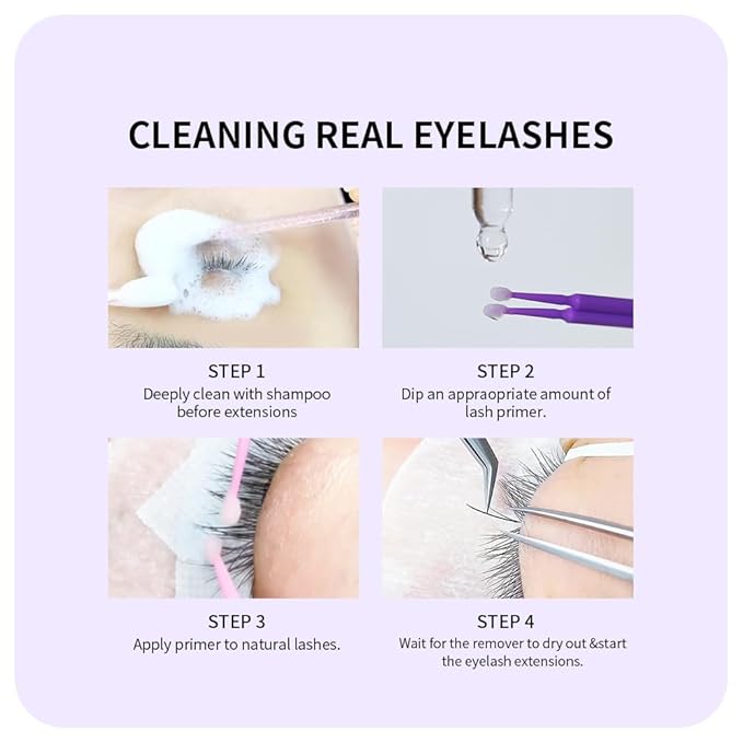 Lash Primer for Eyelash Extensions, Increase Adhesive Bonding Power Retention,Removes Oils and Proteins (15ml)