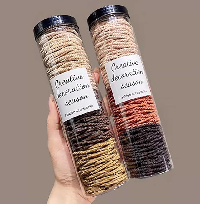 Elastic Hair Ties, Thick Seamless Hair Bands No Damage Soft Ponytail Holders Hair Accessories for Girls Women (E 200 Pieces,One Size)