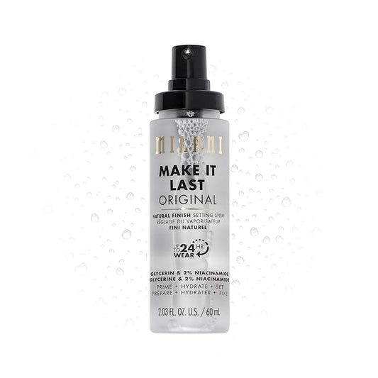 Milani Setting Spray + Primer, Make It Last Original - Natural Finish with Niacinamide for Hydration, Setting Spray for Makeup and Face Primer, 3-in-1 Prime + Hydrate + Set, 2.03 Fl. Oz