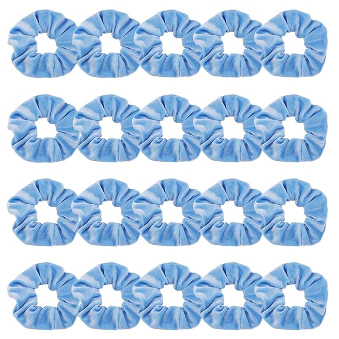 Didder 20 Pcs Sky Blue Velvet Scrunchies, Soft Hair Ties for Women Girls, Hair Accessories