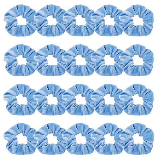 Didder 20 Pcs Sky Blue Velvet Scrunchies, Soft Hair Ties for Women Girls, Hair Accessories