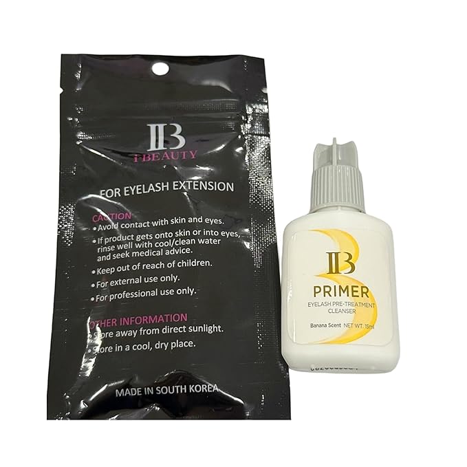 2 Bottles Korea Original IB Beauty Eyelash Extensions Glue 15ml IB Primer Super Bonder False Lash Adhesive Glue Makeup Tools for Professional Salon Use