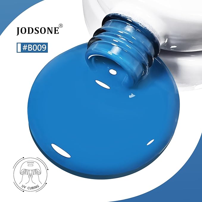JODSONE Blue Gel Nail Polish 10ml Soak Off Vibrant Blue Nail Color Salon Quality Long-Lasting Beginner Friendly Low Odor Vegan & Cruelty-Free Need U V Lamp Curing