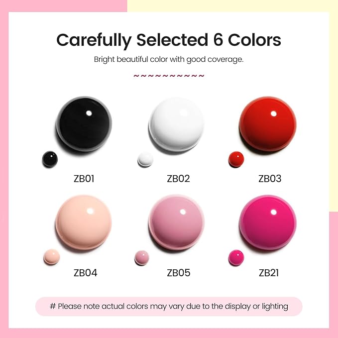 OpenLive 10ml Nude Pink Nail Polish Set 6 Colors Brown Red Purple All Seasons Neutral Color Quick Dry Nail Polish Set for Women Salon DIY Nail Art