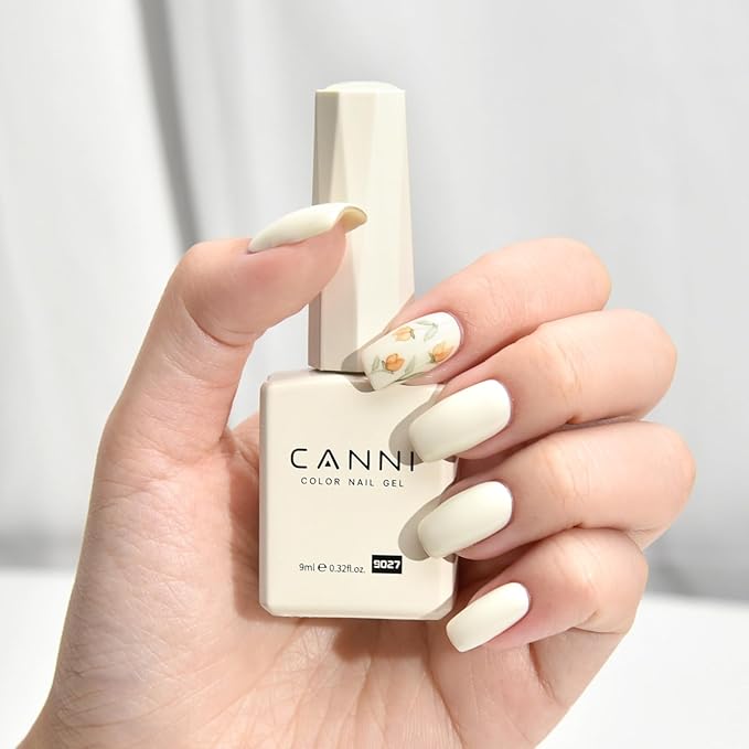 CANNI Milky Gel Nail Polish, 1Pcs White Gel Polish Color High Gloss Soak Off UV Nail Manicure Salon DIY