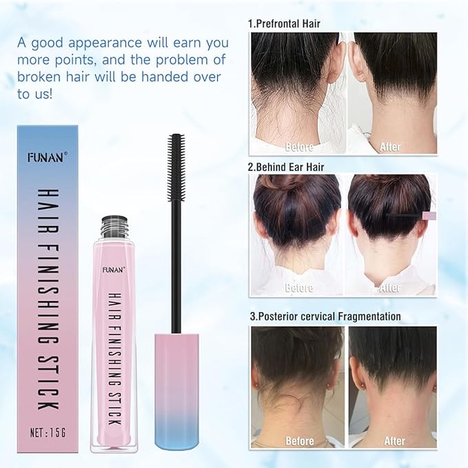 SUOFEIYA Hair Finishing Stick, Flyaway Feel Stick Hair, Small Broken Hairs Finishing Cream, Non-Greasy and Non-Sticky (3 Pack)