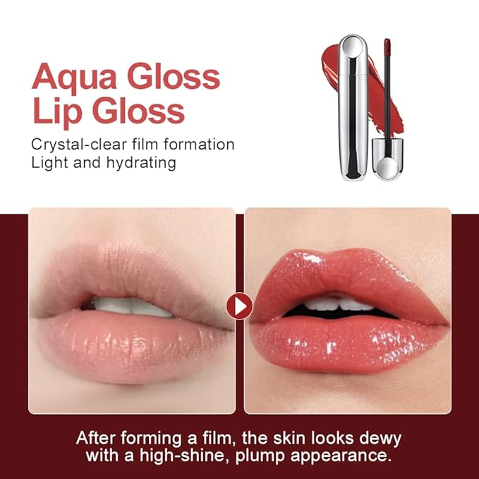 Mirror Lip Lacquer,High Pigment Plumping Lip Tint, Long-Lasting Waterproof Lip Lacquer,Hydrating Non-Sticky Gloss for Brightening Lips with Buildable Radiant Gloss,Gift for Women Holiday Makeup，609#