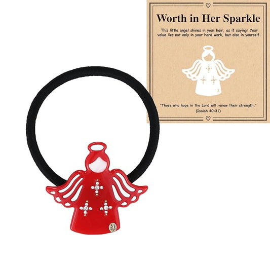 Inspirational Gifts for Women Girls "Guardian Angel" Premium Acetate French Hair Barrette Ties, Unique Cute Birthday Gifts, Christmas Wishing Well Anxiety Relief Christian Gifts With Gift Box
