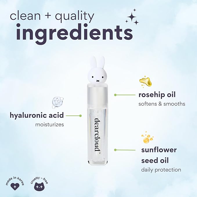 dearcloud Miffy Lip Serum Jelly - Darling Friend Tinted Gloss for Hydration & Shine (Darling Friend)