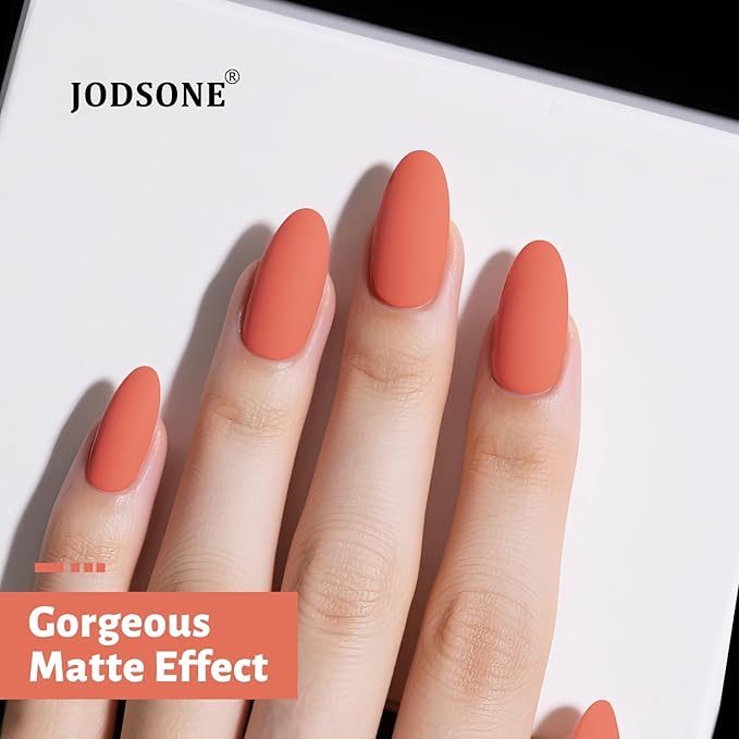 JODSONE Coral Orange Gel Nail Polish 10ml Soak Off Nail Polish Orange Nail Color Salon Quality Long-Lasting Vegan & Cruelty-Free Low Odor Need U V Lamp Curing