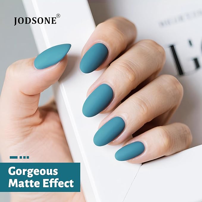 JODSONE Dark Turquoise Gel Nail Polish 10ml Soak Off Nail Polish Aegean Blue Nail Color Salon Quality Long-Lasting Vegan & Cruelty-Free Need U V Lamp Curing